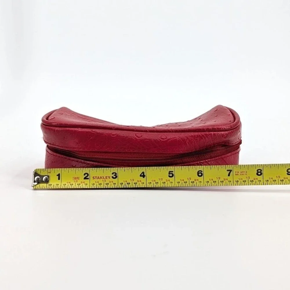 Parfums Amarige de Givenchy Red Ostrich‎ Embossed Faux Leather Cosmetic Bag
